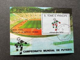 St. Tomé e Principe Fussball WM 1990 Block   gest. (E1265)
