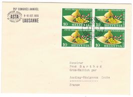 Lettre de Lausanne cachet S396 pour la France le 9.X.55