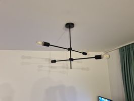 Moderne schwarze Deckenlampe, 4-flammig, 2 Stück