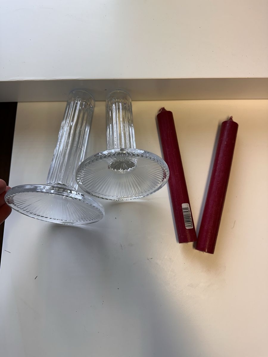 Interio Portacandele: 2er Set Glas Kerzenständer + 2 rote Kerzen, neu – Nuovo (secondo la descrizione) da Oberurnen venduto da jasmin2fel 4