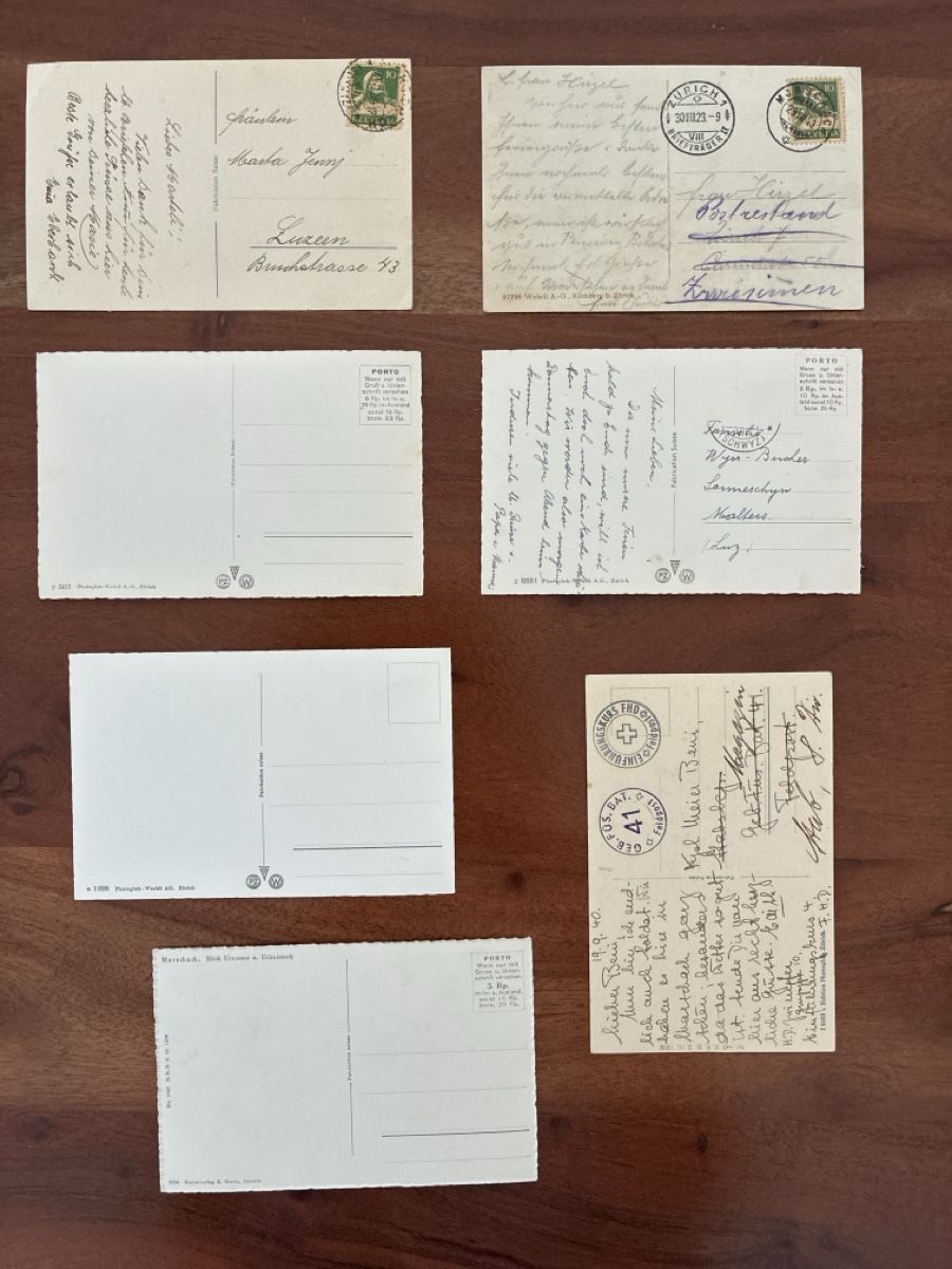 Ansichtskarten: 14 Ansichtskarten Schweiz von Morschach SZ – Gebraucht aus Oftringen von Cla.vD.74 3