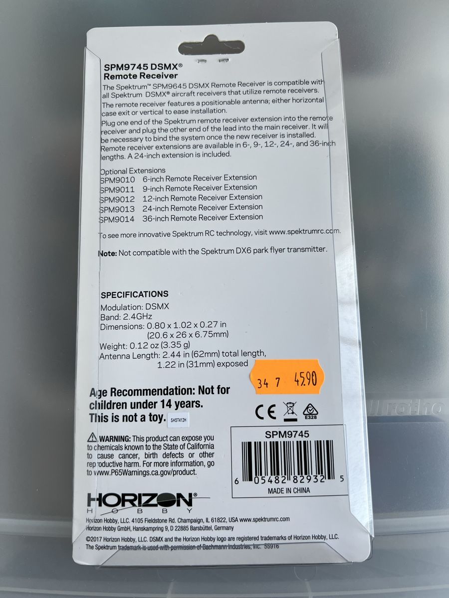Spektrum Modellismo RC: Spektrum DSMX SPM9745 Empfänger – Usato da Uttigen venduto da sonorsonic 1