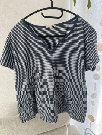 Deerberg T-Shirt gestreift blau weiss Grösse XL Baumwolle