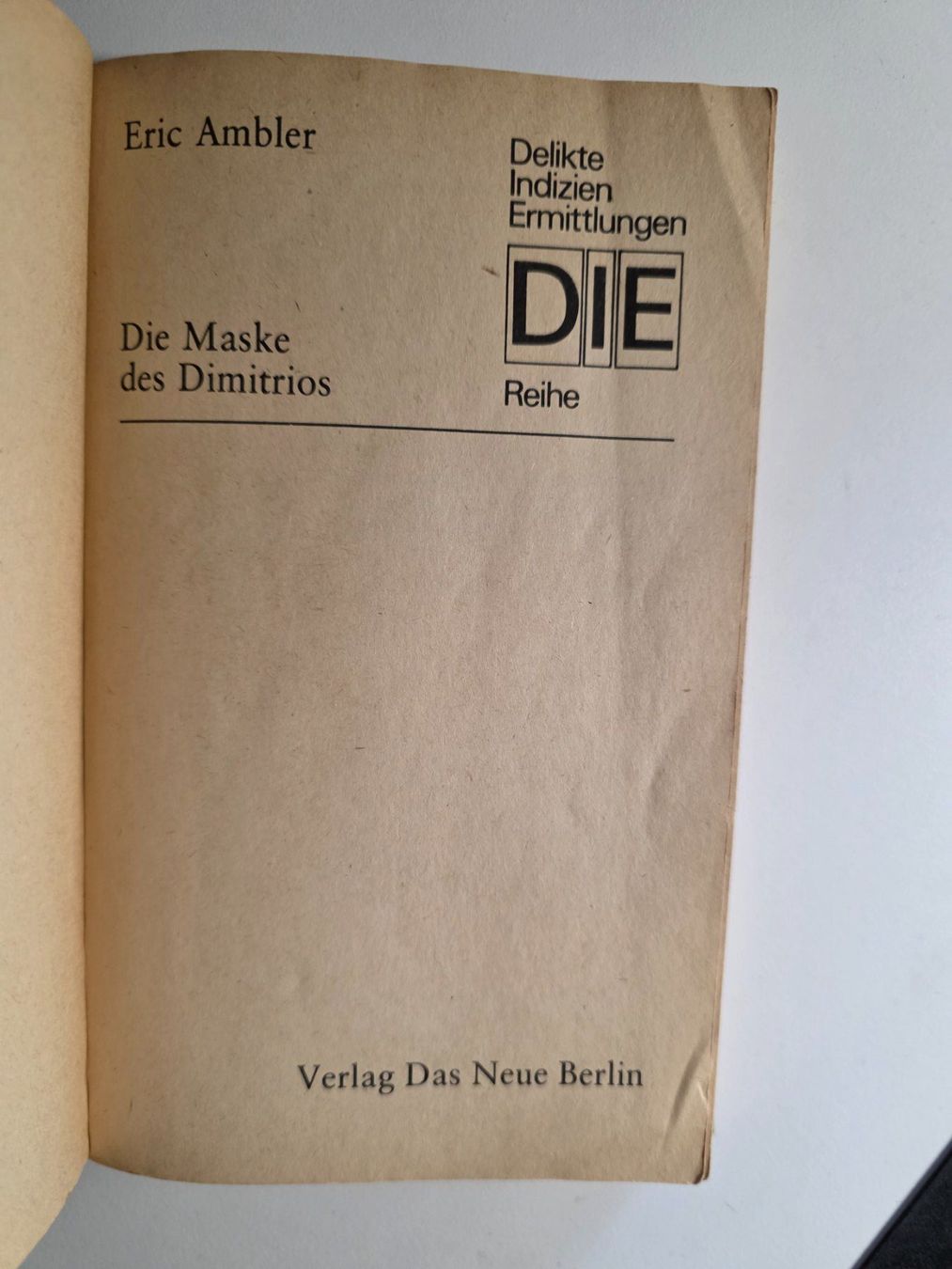 Libri: Eric Amber - Die Maske des Dimitrios - 1980 – Usato da Walterswil BE venduto da Lonitti 3