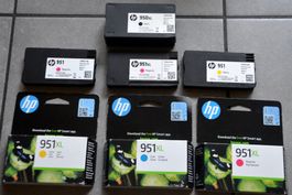 3 x HP 951XlL Patronen / Cartouches + 4 x 951