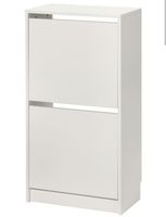 BISSA Shoe cabinet with 2 compartments, white, 49x28x93 cm
