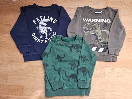 3 Pullover für Jungs, Gr. 92/98, Dinosaurier / Dinos