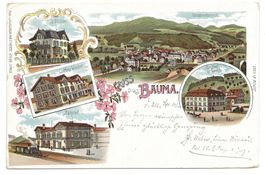 Gruss aus Bauma (ZH) Bahnhof - Gasthof Tanne - Litho - 1904