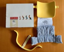 Stocke Tripp Trapp Babyset gelb Holzbügel und Lederriemen