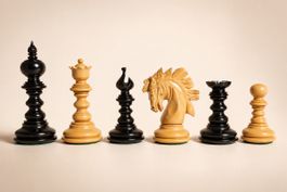 Savano Luxury 4.25” Ebony & Boxwood Chess Pieces