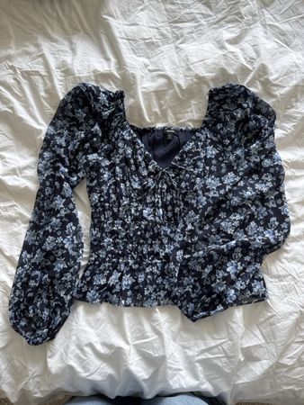 EXPRESS Top blau/gemustert Gr. S