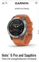 Garmin Fenix 6 Pro Sapphire Titan orange neu