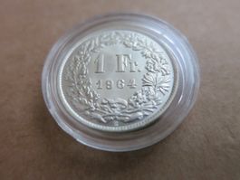 SCHWEIZER SILBER 1 FRANKEN MÜNZE 1964