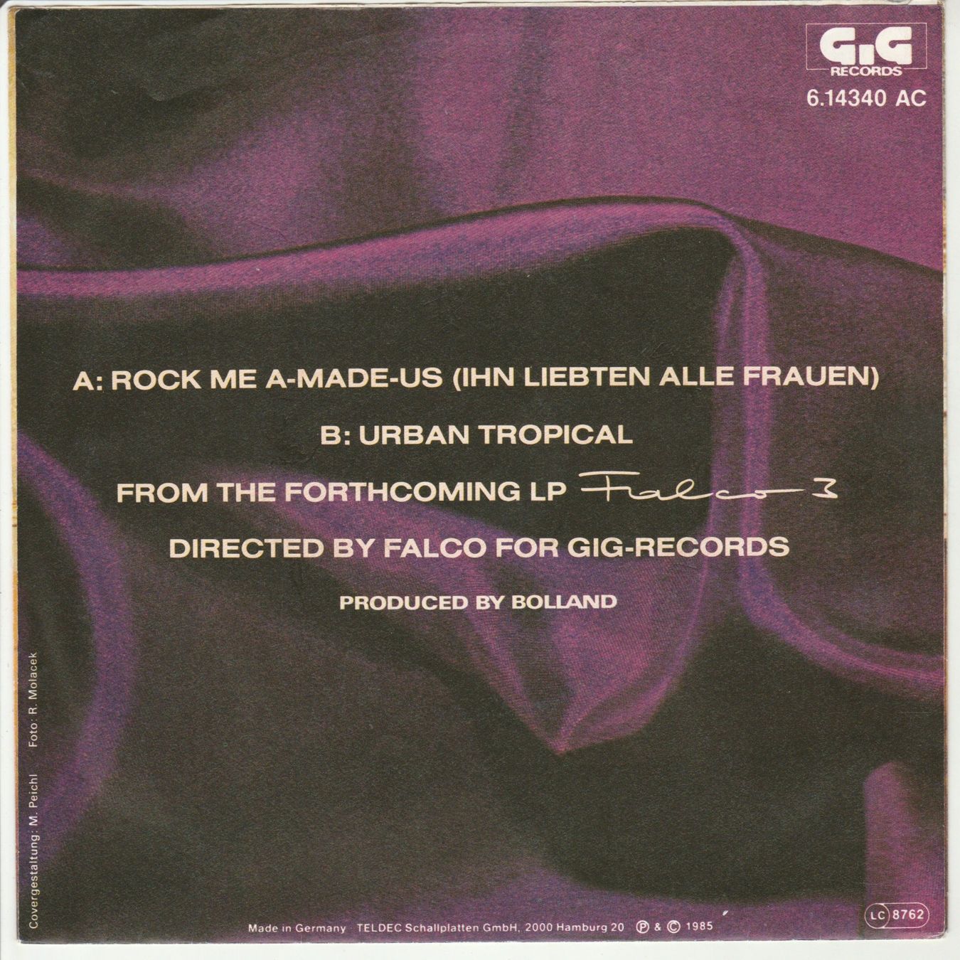 Schallplatten: Falco - Rock me Amadeus 7" Vinyl 1985 – Gebraucht aus Tübach von JamesStone 2