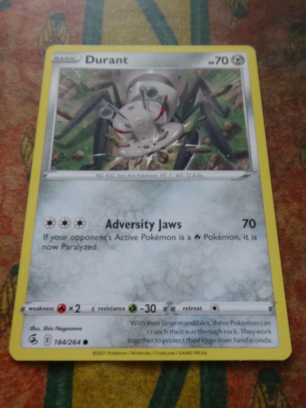 Pokémon Carte collezionabili: POKEMON  Durant   E  184/264   HP70   2021 – Usato da Romanel-sur-Lausanne venduto da Swift13