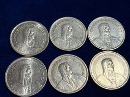 6x 5 Franken Münzen 1953-1967 CH Silber guter Zustand