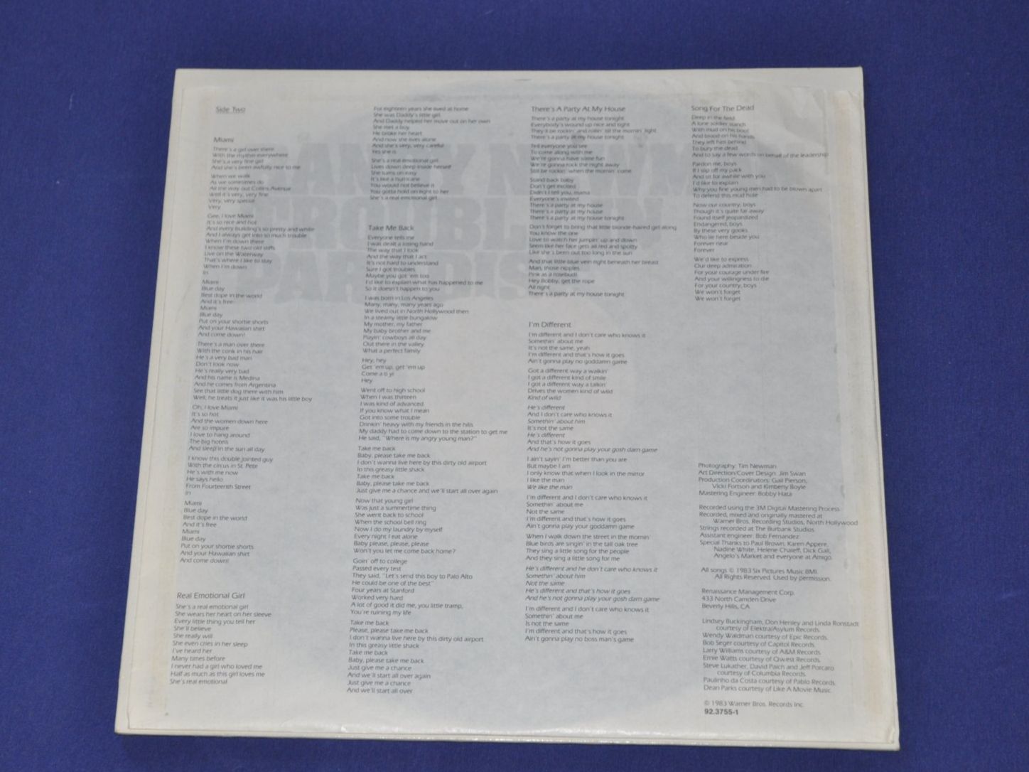 Dischi in vinile: LP Randy Newman - Trouble In Paradise – Usato da Boll venduto da Theodora15 3