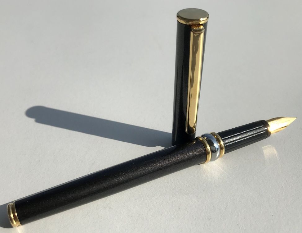 Gullor Füllfederhalter Mit Goldenem Boot Carving-Kappen-Dekor & Iridium-Feder - 22K Vergoldet