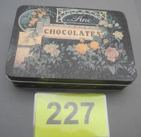 Vintage Schokoladen Blechdose Dose mit Blumenmotiv, Nr. 227