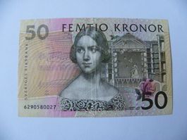 Banknote Schweden 50 Kronor, Jenny Lind, Gebrauchter Zustand