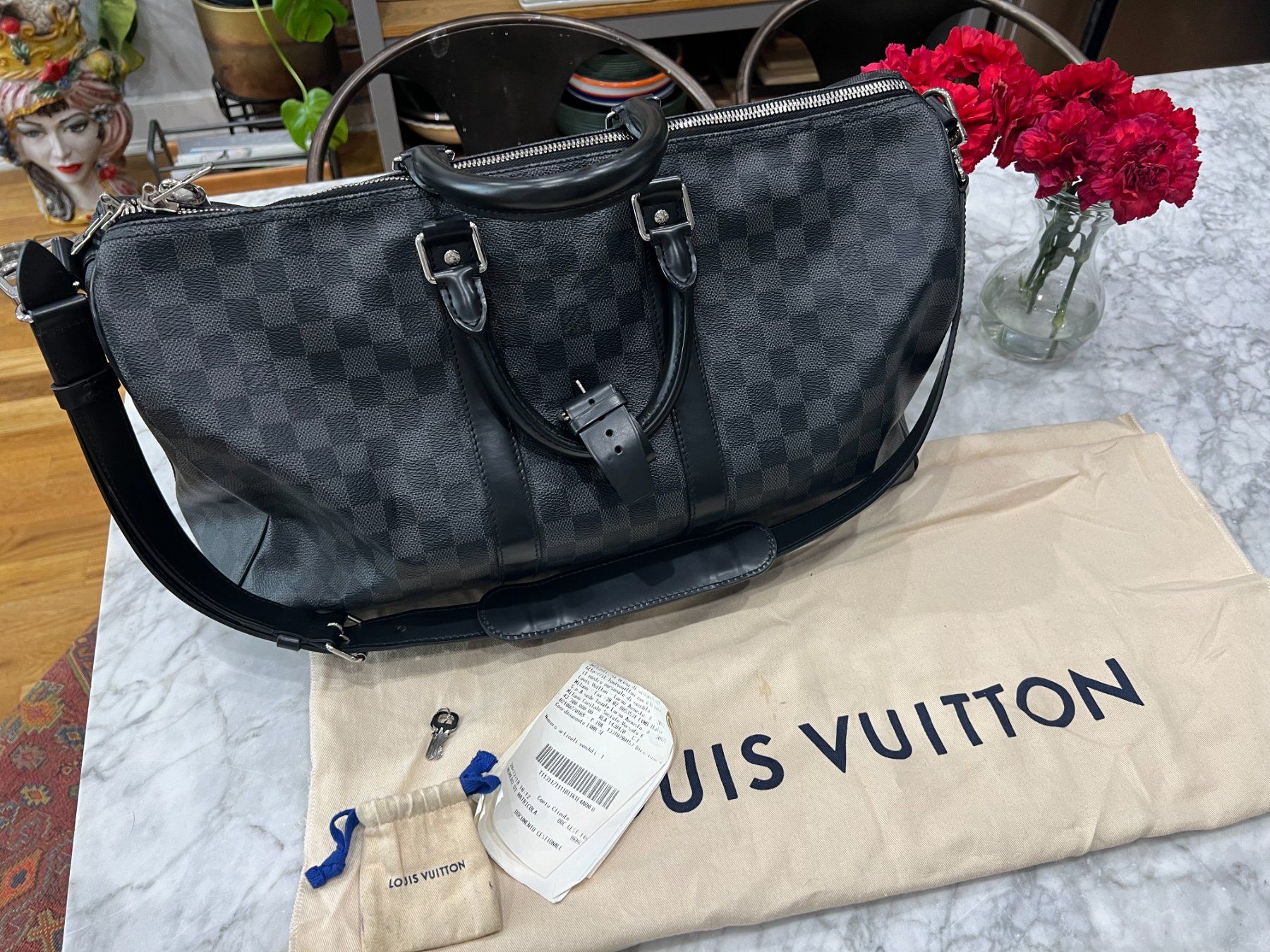 Louis Vuitton Borse: Luis Vuitton Keepall 45 Graphite Black – Usato da Zürich venduto da and_vp7g 5