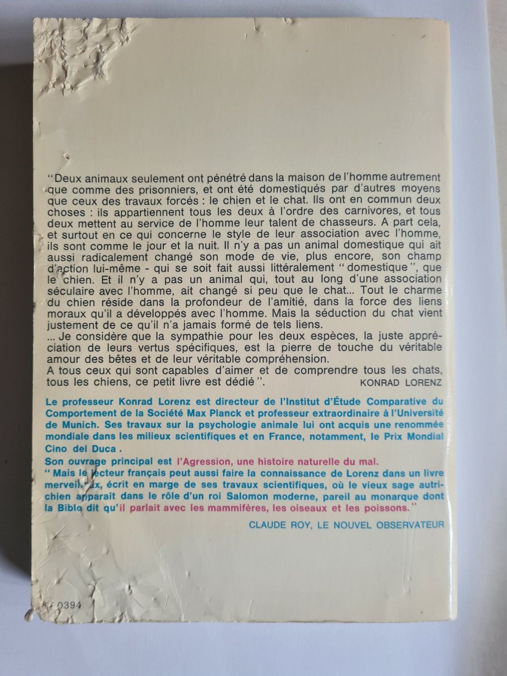 Bücher: Konrad Lorenz "Tous les chiens, tous les chats" – Gebraucht aus Nyon von gss_7jsq 1