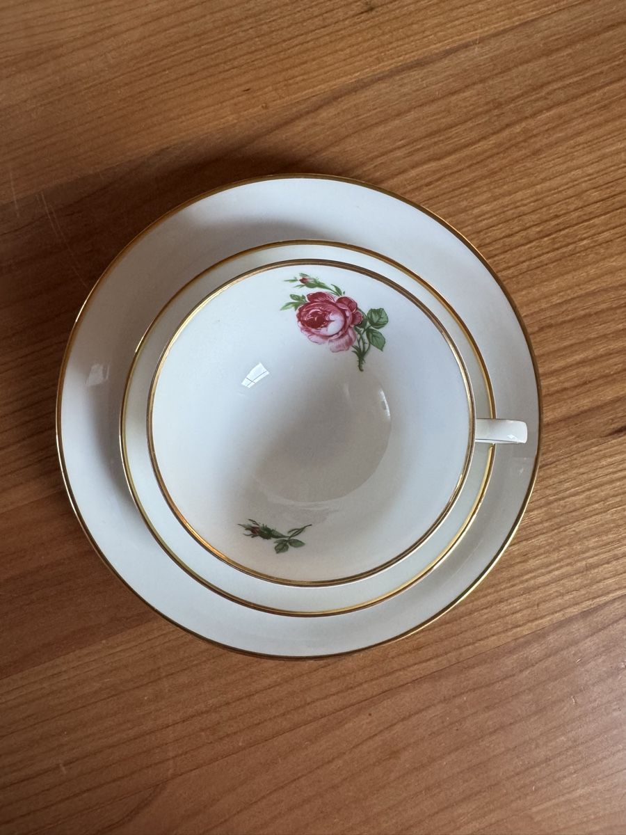 Kaiser Set di piatti: Kaiser Teetasse mit Dessertteller Rosen – Usato da Therwil venduto da rowe-spezial 5