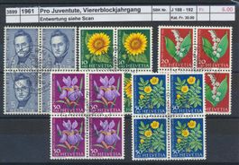 1961 Pro Juventute, Viererblockjahrgang, ET - Stempel