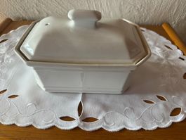 Pastetenform aus Keramik mit Deckel, achteckig, ofenfest