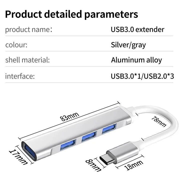 Unità & Adattatore: Verteiler USB C Splitter Adapter HUB 3.0 PC Laptop Macbook – Nuovo (secondo la descrizione) da Kirchdorf AG venduto da Restposten110 2