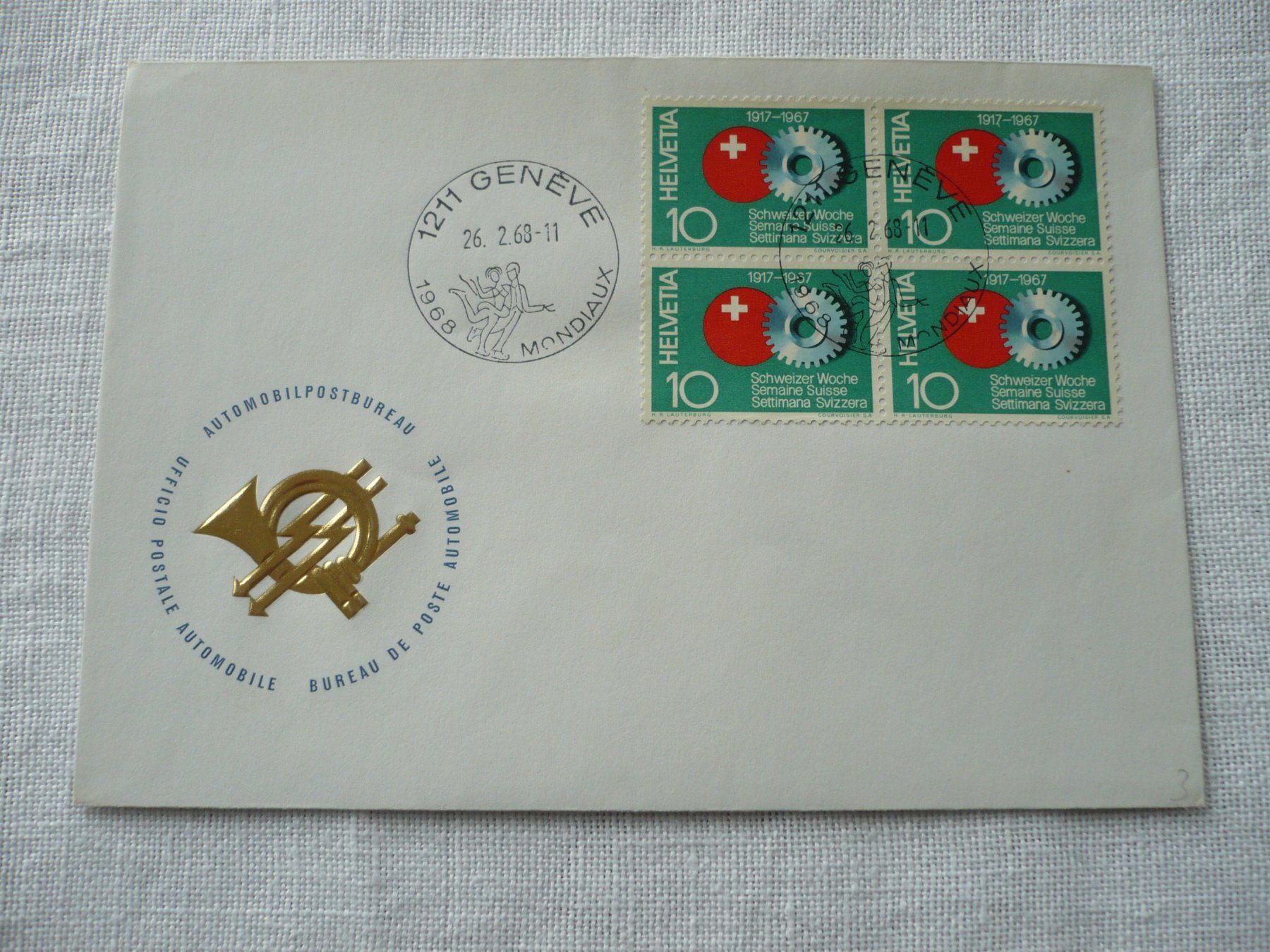 Alle Briefmarken: 1968 Eiskunstlauf-WM, Genève – Gebraucht aus Zürich von saltandpepper008