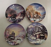 4 STÜCK SAMMELTELLER WINTER POESIEN BRADEX PORZELLAN
