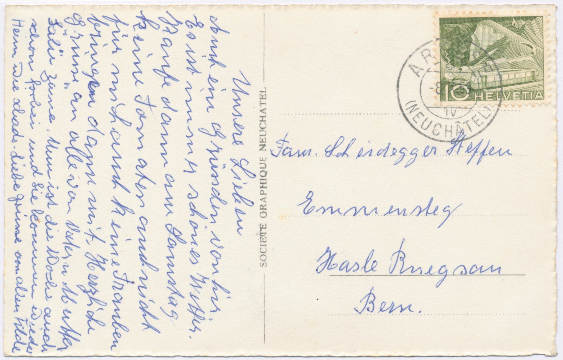 Cartoline postali: Areuse Quartier 1959 – Usato da Lützelflüh-Goldb venduto da fluidum 1