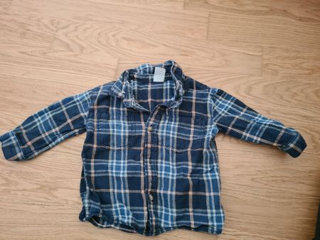 Kinderhemd Karo blau Grösse 68 