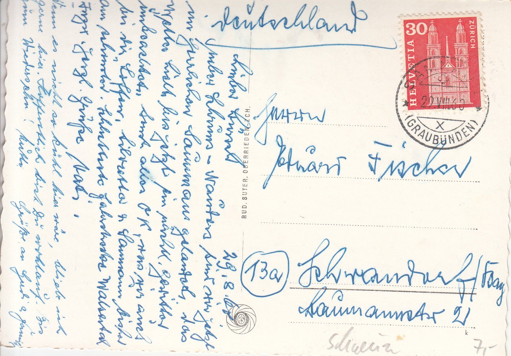Cartoline postali: Samnaun 1960 – Usato da Bürglen TG venduto da StampGraf 1
