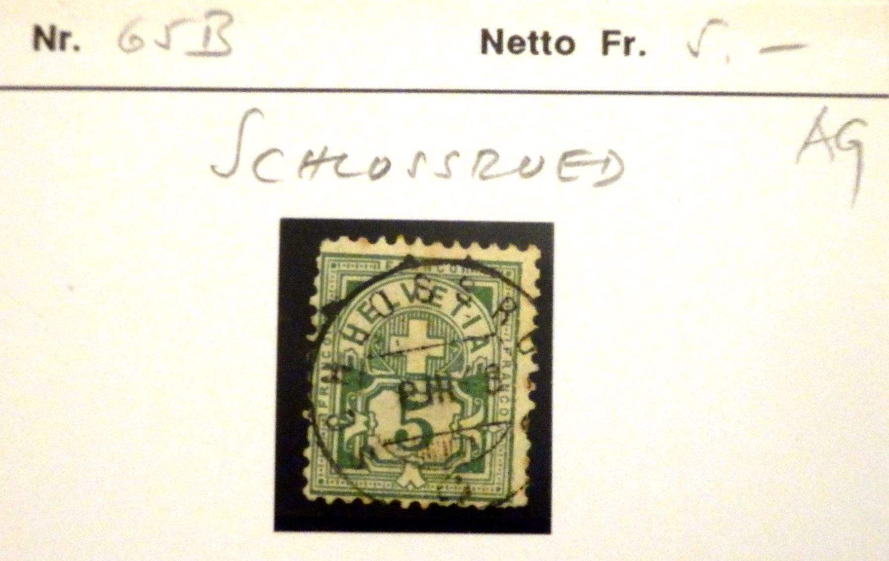 Tutti i francobolli: ZNr.82, Schlossrued AG, Vollstempel – Usato da Ueberstorf venduto da dinbau 1