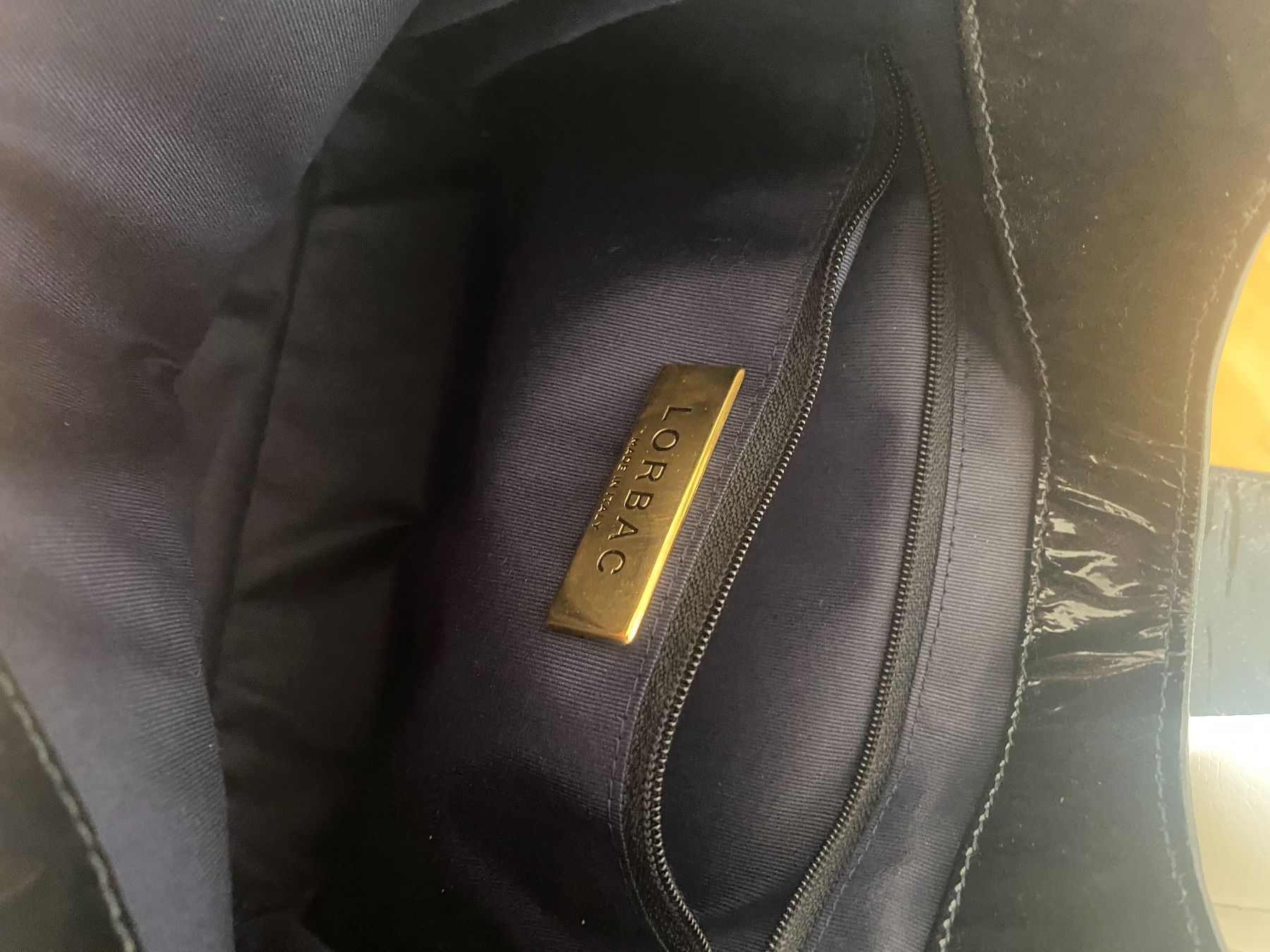 Lorbac Borse da donna: Lack Leder Tasche Lorbac Blau/Rot – Usato da Schmiedrued venduto da visagistinalisha 5