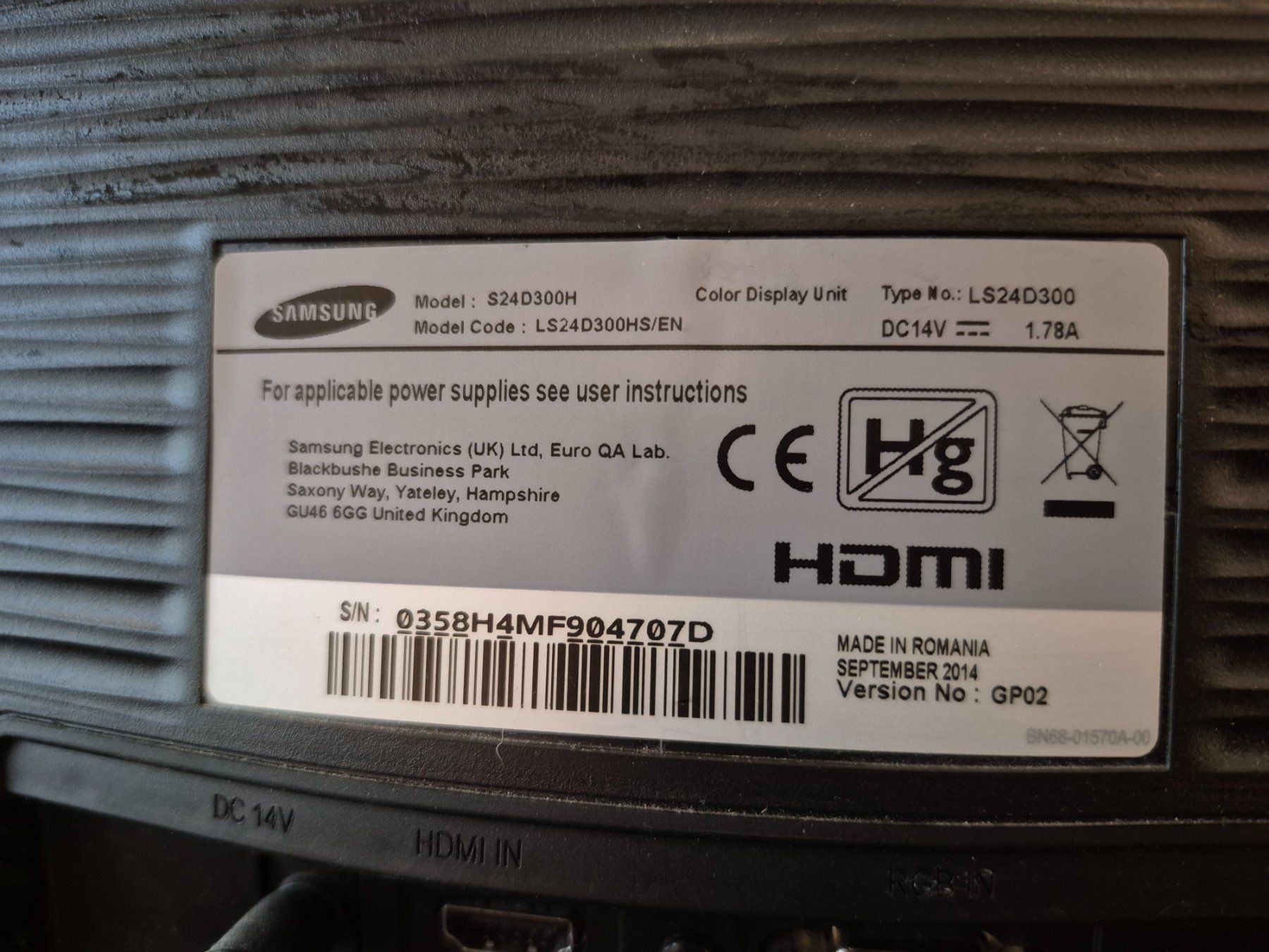 Samsung Monitor: Bildschirm Samsung 24 Zoll – Usato da Biel/Bienne venduto da Amylee01 2