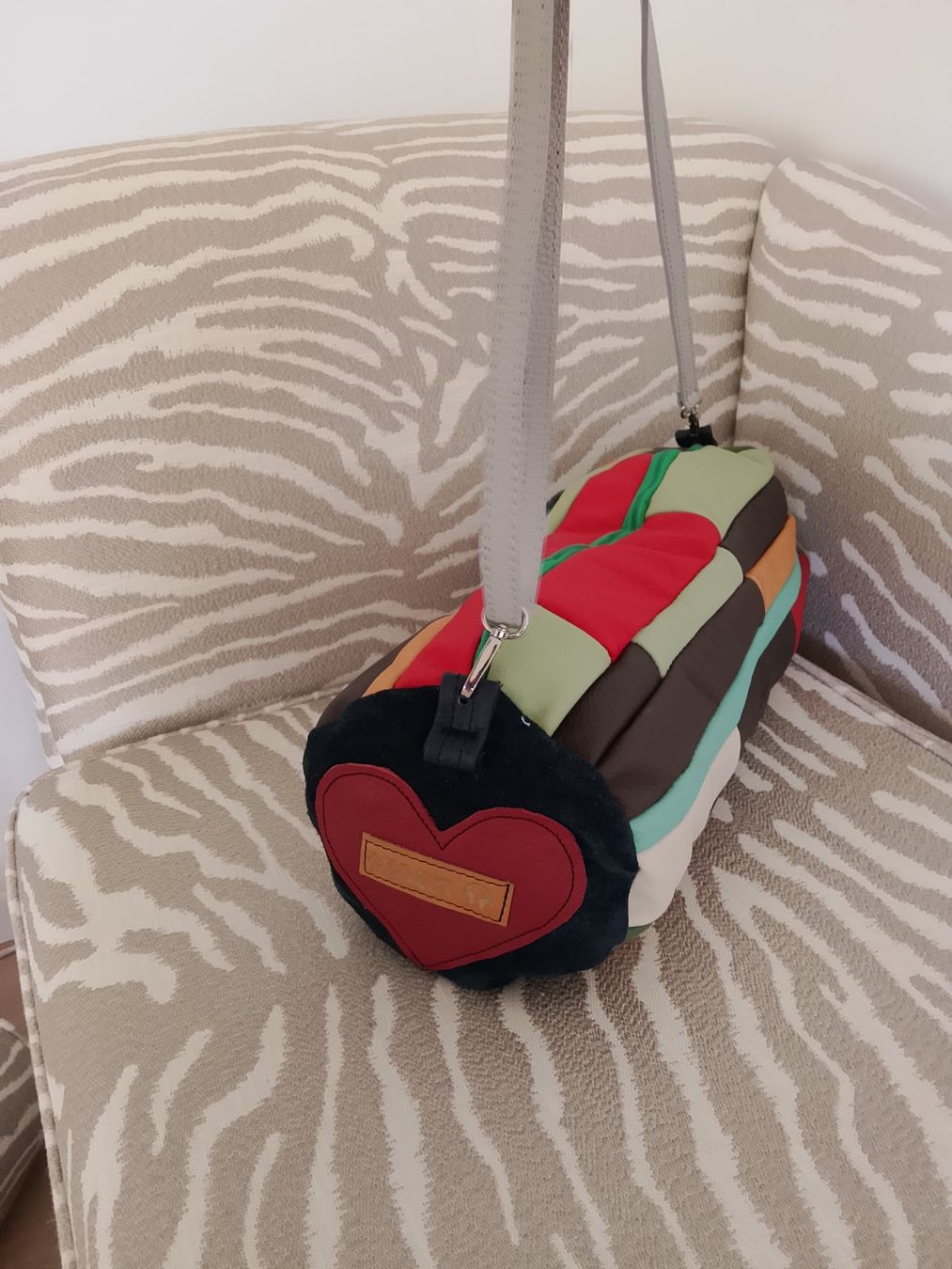 Borse da donna: Umhängetasche Leder bunt Patchwork Design Zylinderform – Nuovo (secondo la descrizione) da Bellikon venduto da MellonCollieMitTwint 2