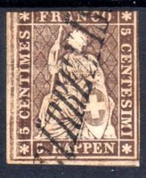 1854-1862 SITZENDE HELVETIA STRUBEL ERHALT SIEHE SCAN -DI220