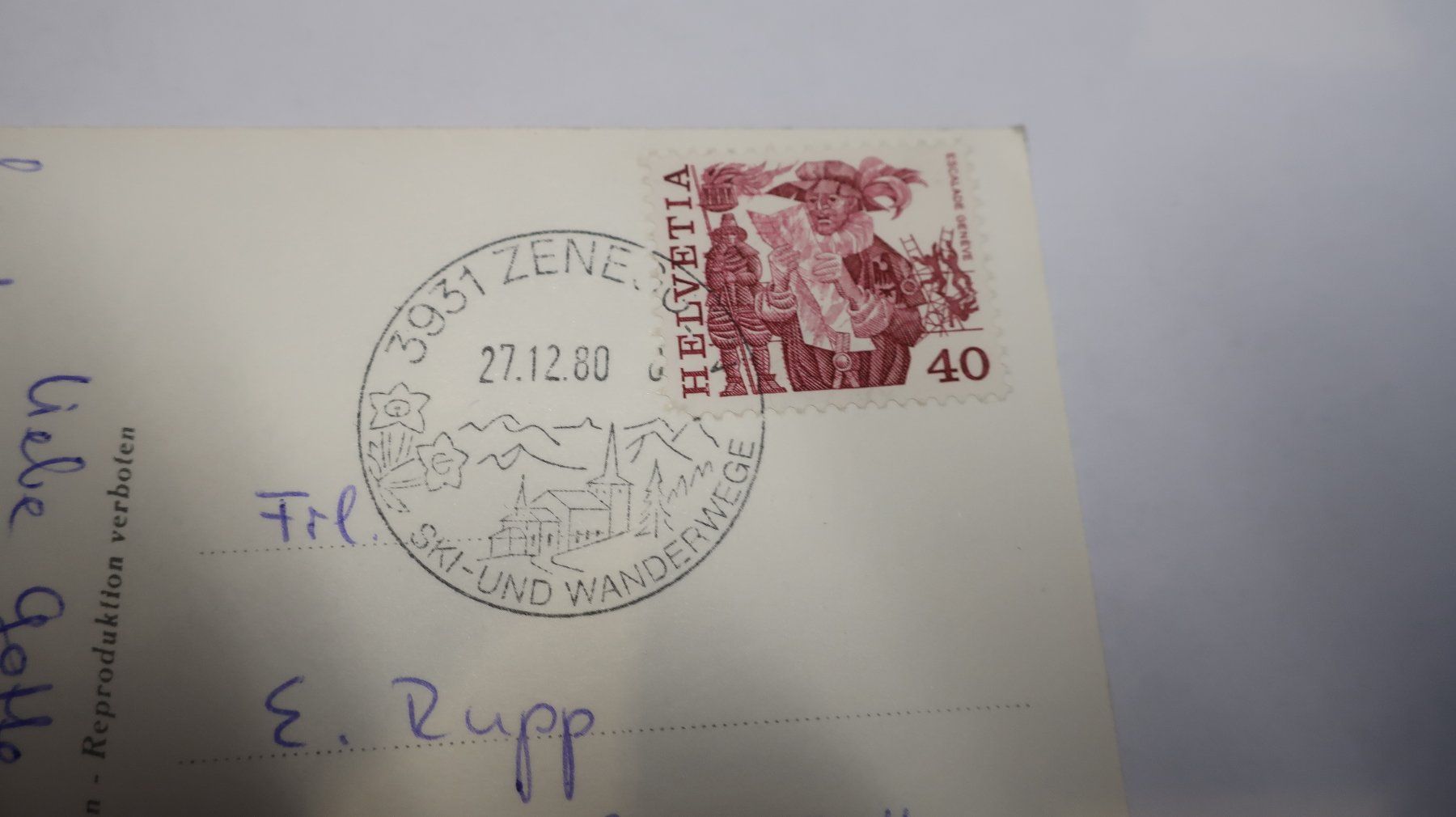 Ansichtskarten: Burchen Wallis Bietchhorn  1980 – Gebraucht aus Cormoret von Pascalll2001 6