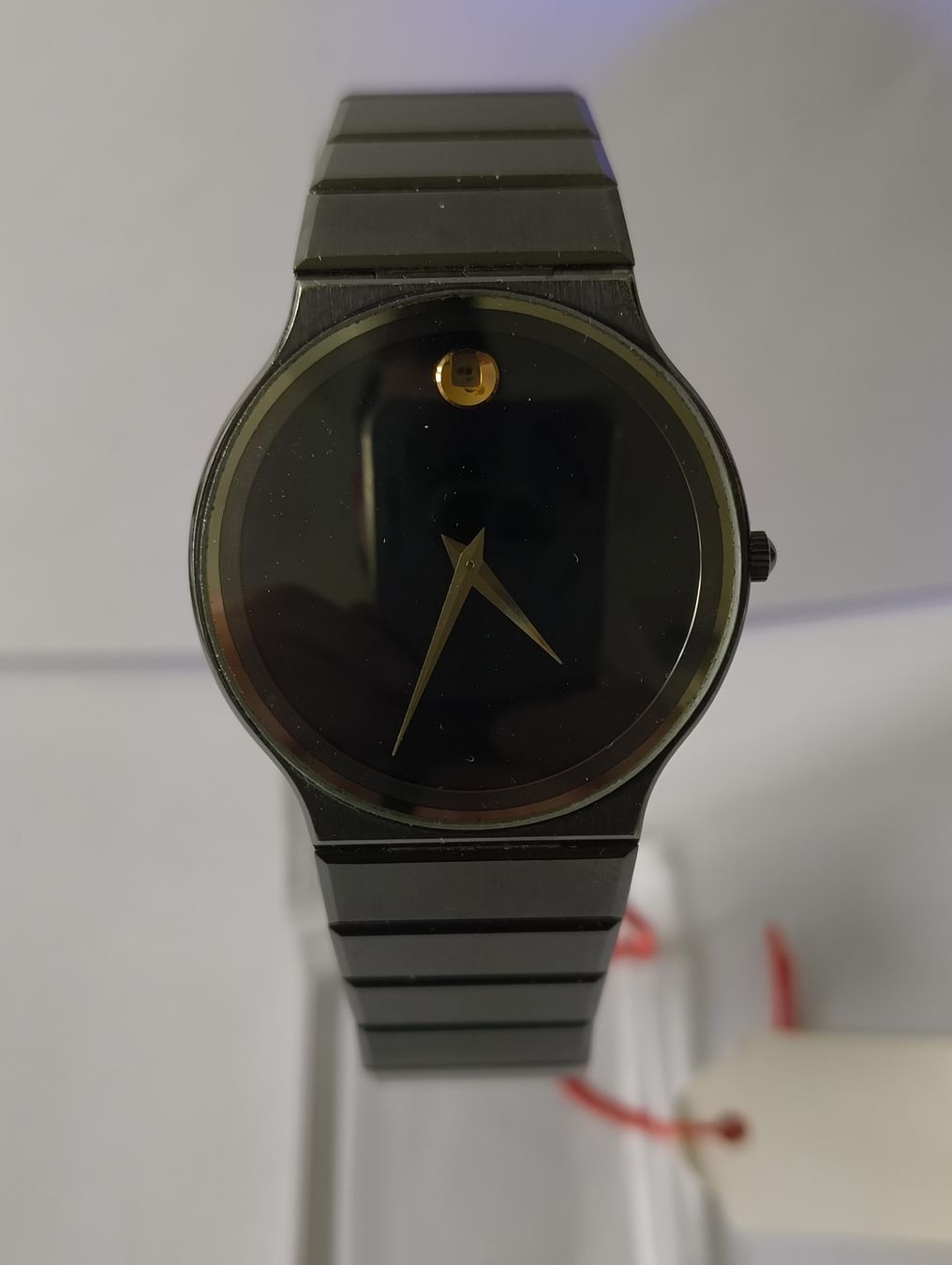 Movado Orologi: Edle Movado Museum Watch, Schwarz – Usato da Zürich venduto da Montres_P