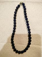 Collier Lapis-Lazuli Perles Rondes Fermoir Aimanté 42cm