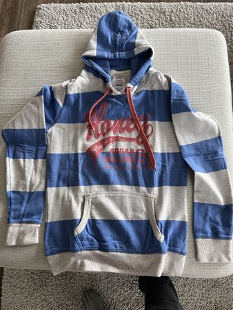 Clockhouse Kapuzenpullover Hoodie Gr. S gestreift blau grau