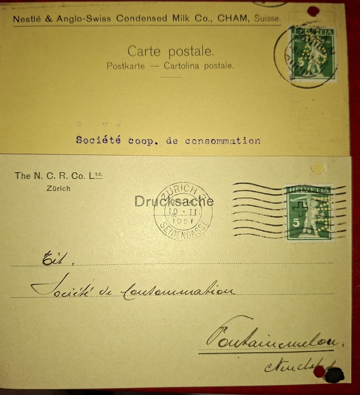 Alle Briefmarken: Drucksache mit Perfins  – Gebraucht aus Balgach von SIMEON27