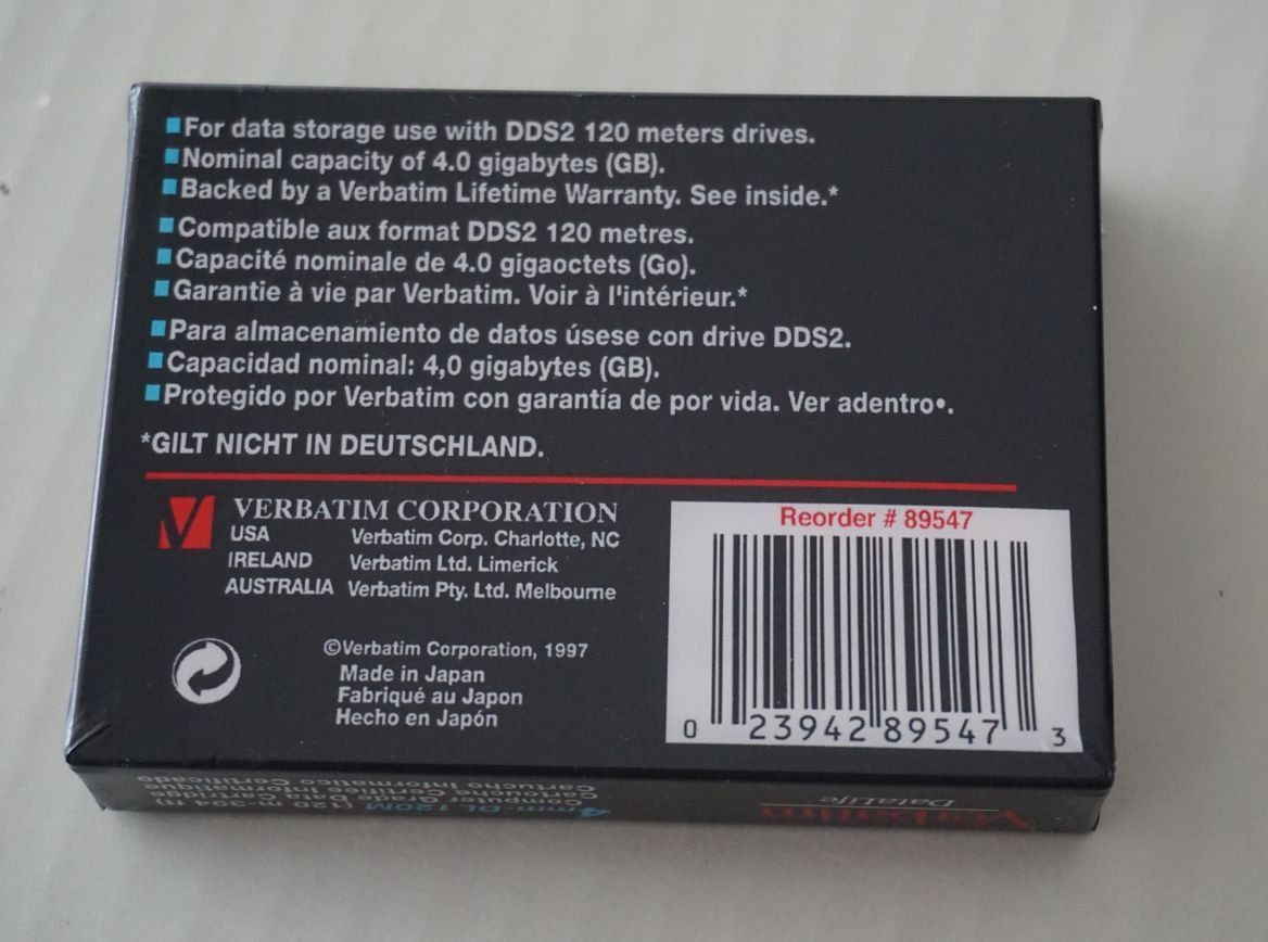 Verbatim Dischi rigidi: Verbatim DDS2 Kassette – Nuovo e nell'imballaggio originale da St.Gallen venduto da He2 1
