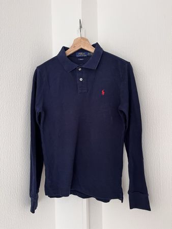 Polo Ralph Lauren shirt navy long sleeve youth L slim fit