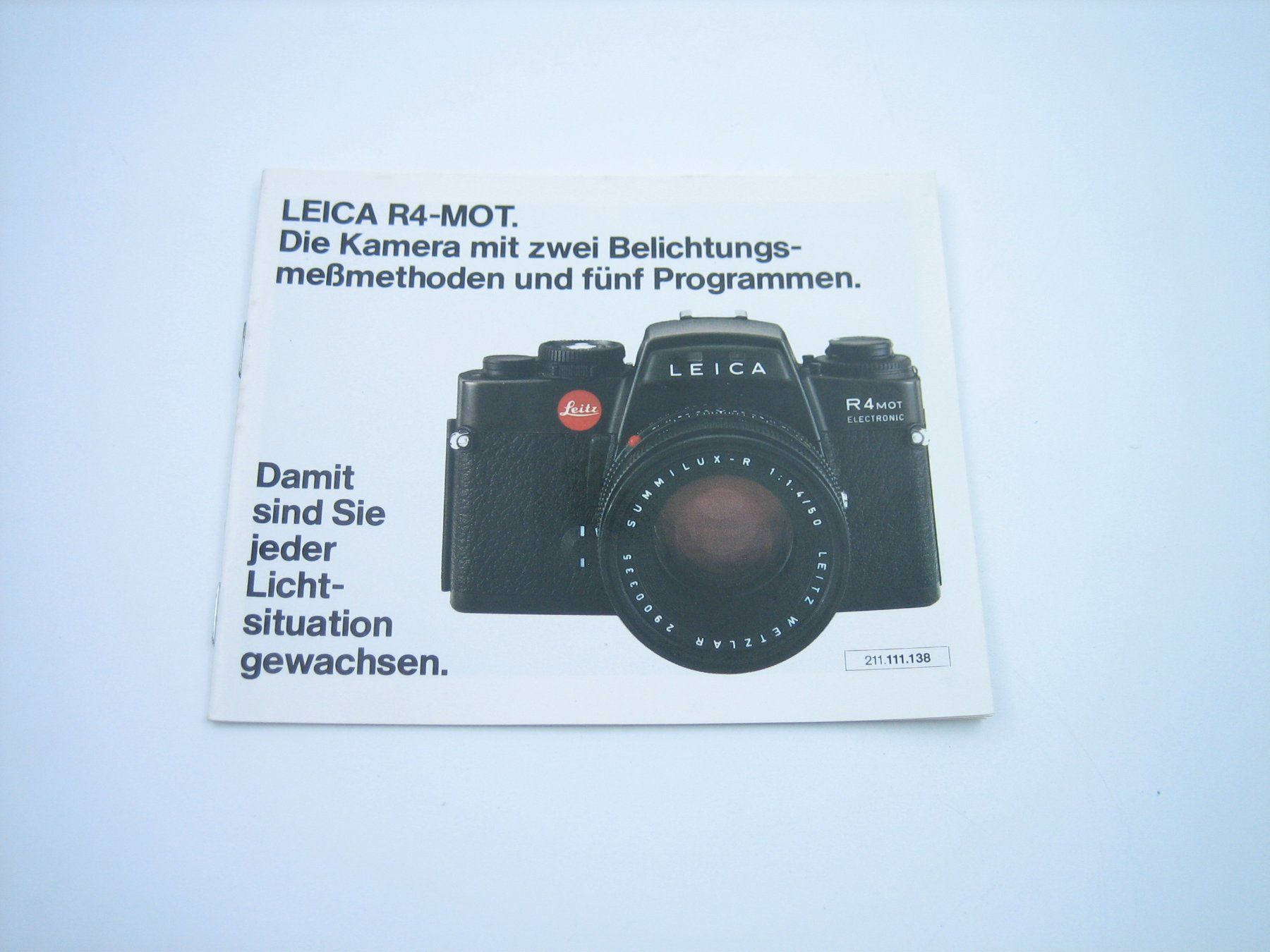 Leica Fotocamera: Leica R4-Mot Prospekt/Katalog – Usato da Zürich venduto da Tomi118