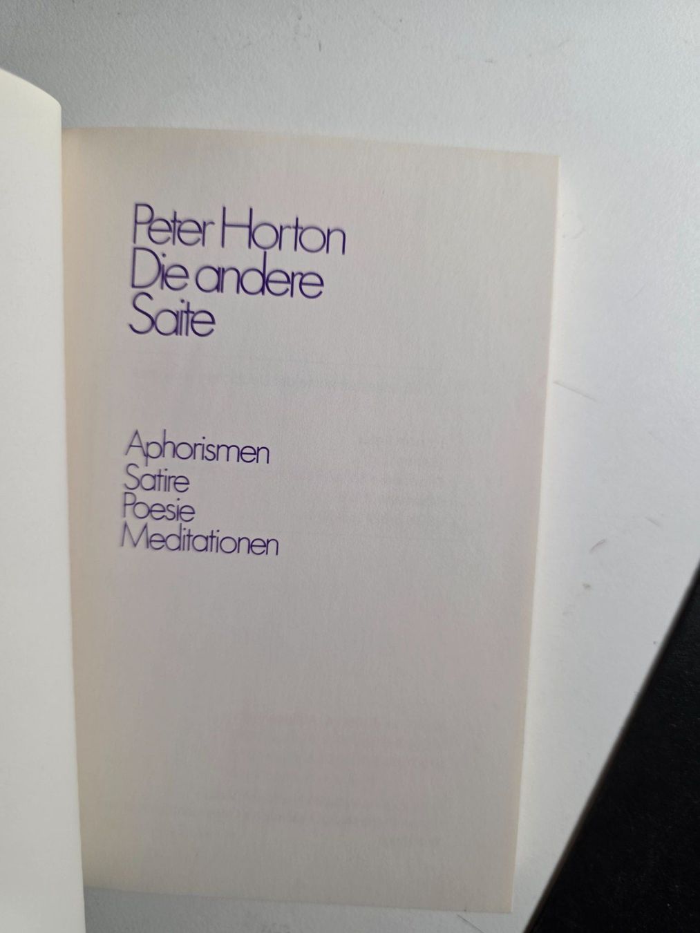 Libri: Peter Horton - Die andere Saite - Naumann 1981 – Usato da Walterswil BE venduto da Lonitti 2