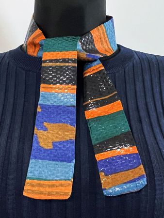 Twilly kleiner Schal 100% Seide handmade Silvia-K multicolor